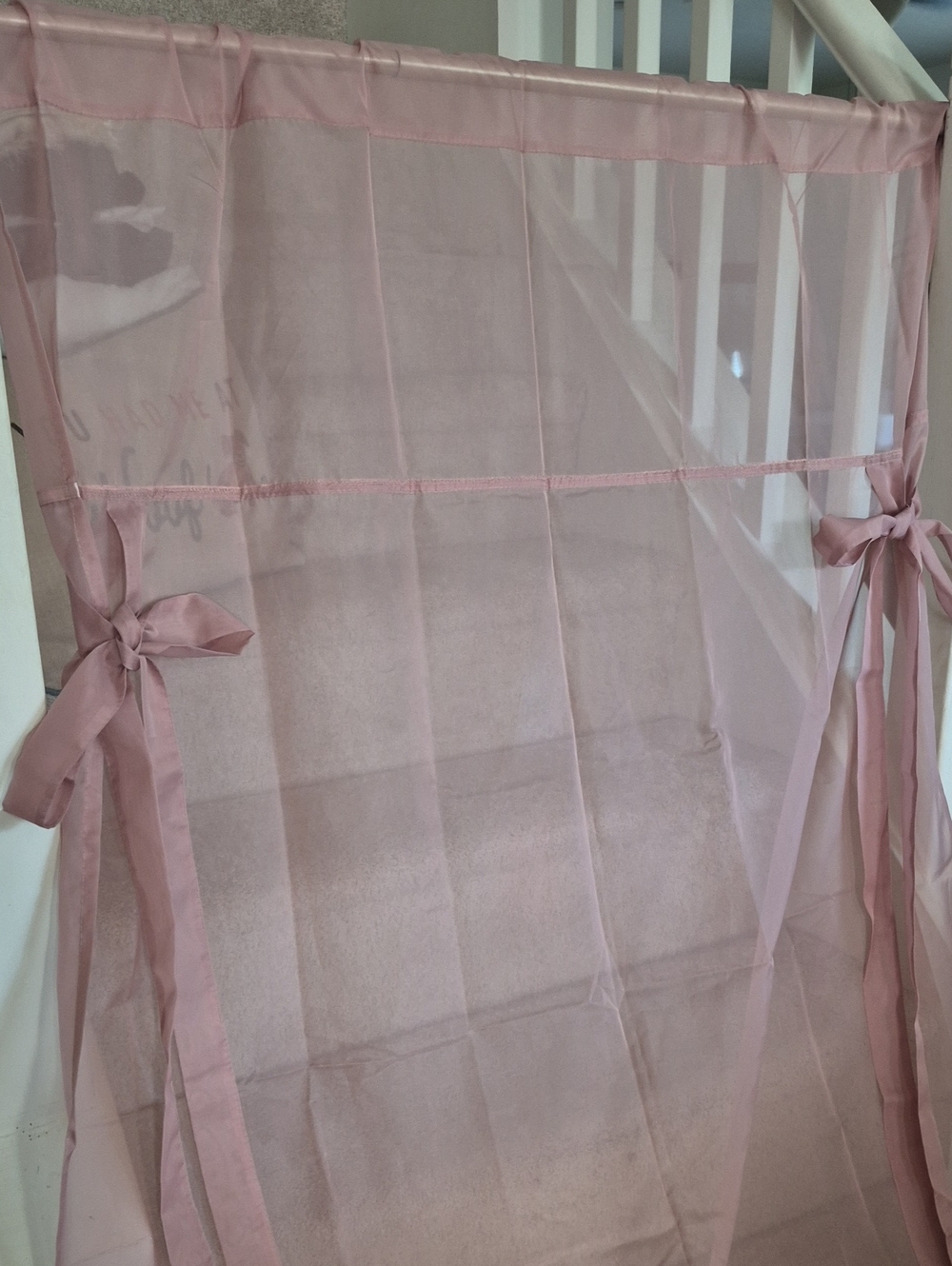 Sheer Tie-Back Window Curtain Panel Dusty Rose